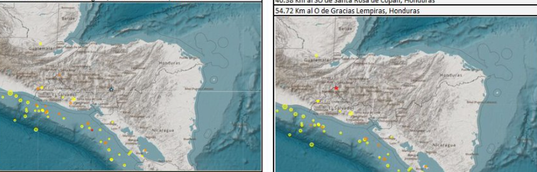 Registran sismos de baja intensidad en Ocotepeque y Tegucigalpa