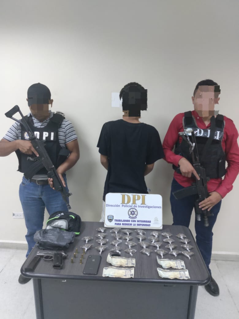 DPI aprehende a alias «Dybala» presunto miembro del grupo delictivo «Los Aguacates» en poder de droga