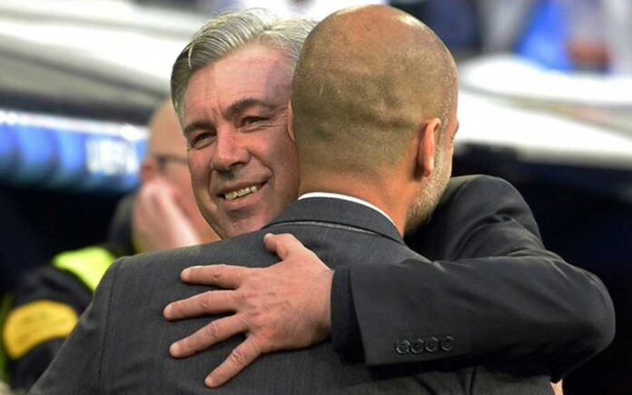 Ancelotti contra Guardiola, duelo de reyes en los banquillos Ancelotti contra Guardiola, duelo de reyes en los banquillos
