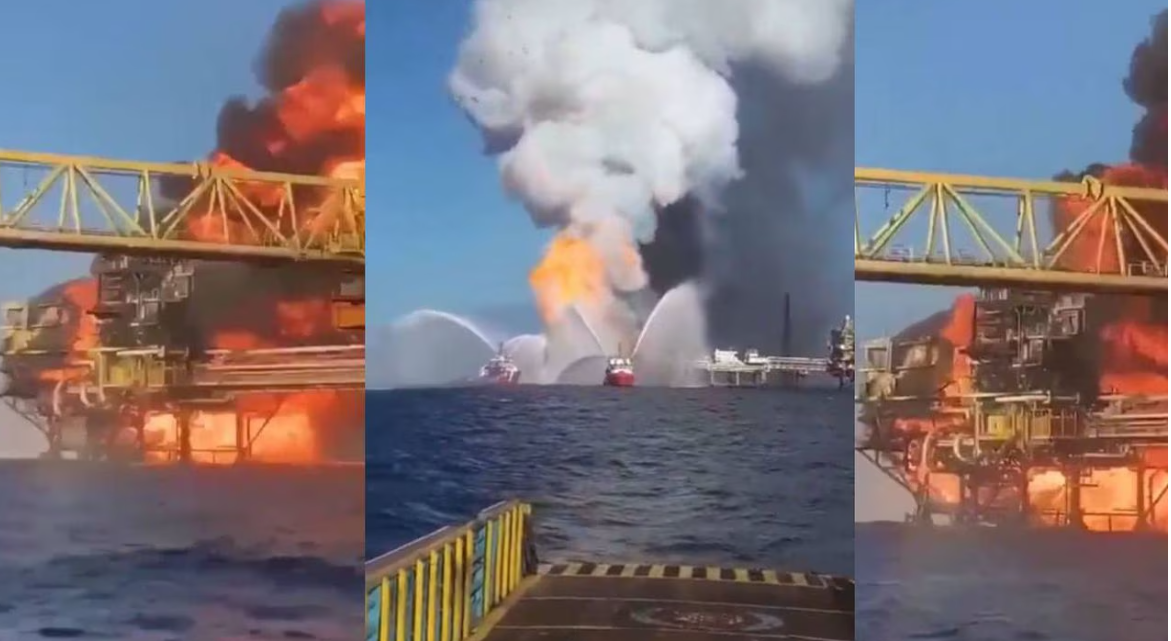 Seis heridos deja explosión en plataforma de gas en Golfo de México