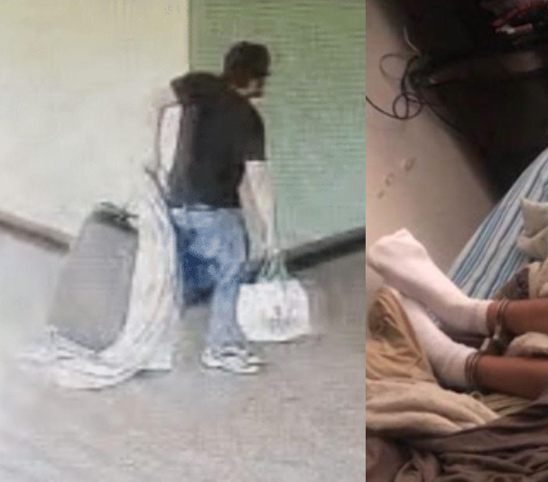 El escalofriante momento en que un pedófilo en Brasil arrastra a una niña de 12 años en una maleta