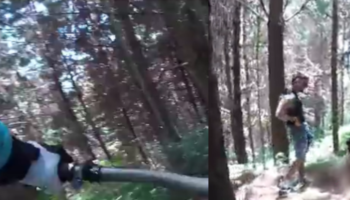 Ciclista se encontró con pareja teniendo relaciones y todo quedó grabado en un video