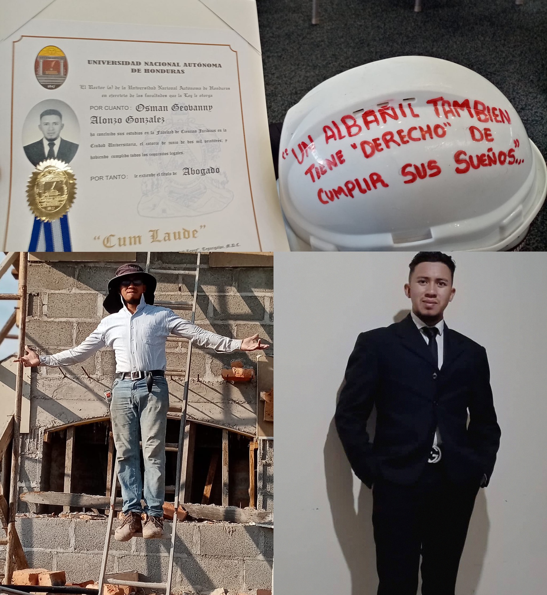 «De las mezclas a la abogacia»: Albañil se gradua con honores de la UNAH «De las mezclas a la abogacia»: Albañil se gradua con honores de la UNAH