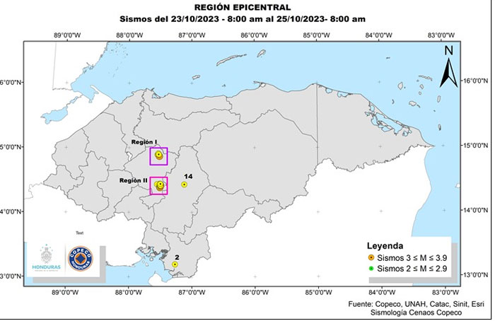 23 sismos se registran en 48 horas en Comayagua