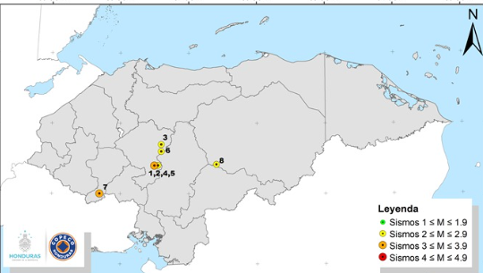 Se registran temblores en Francisco Morazán, Intibucá y Olancho Se registran temblores en Francisco Morazán, Intibucá y Olancho