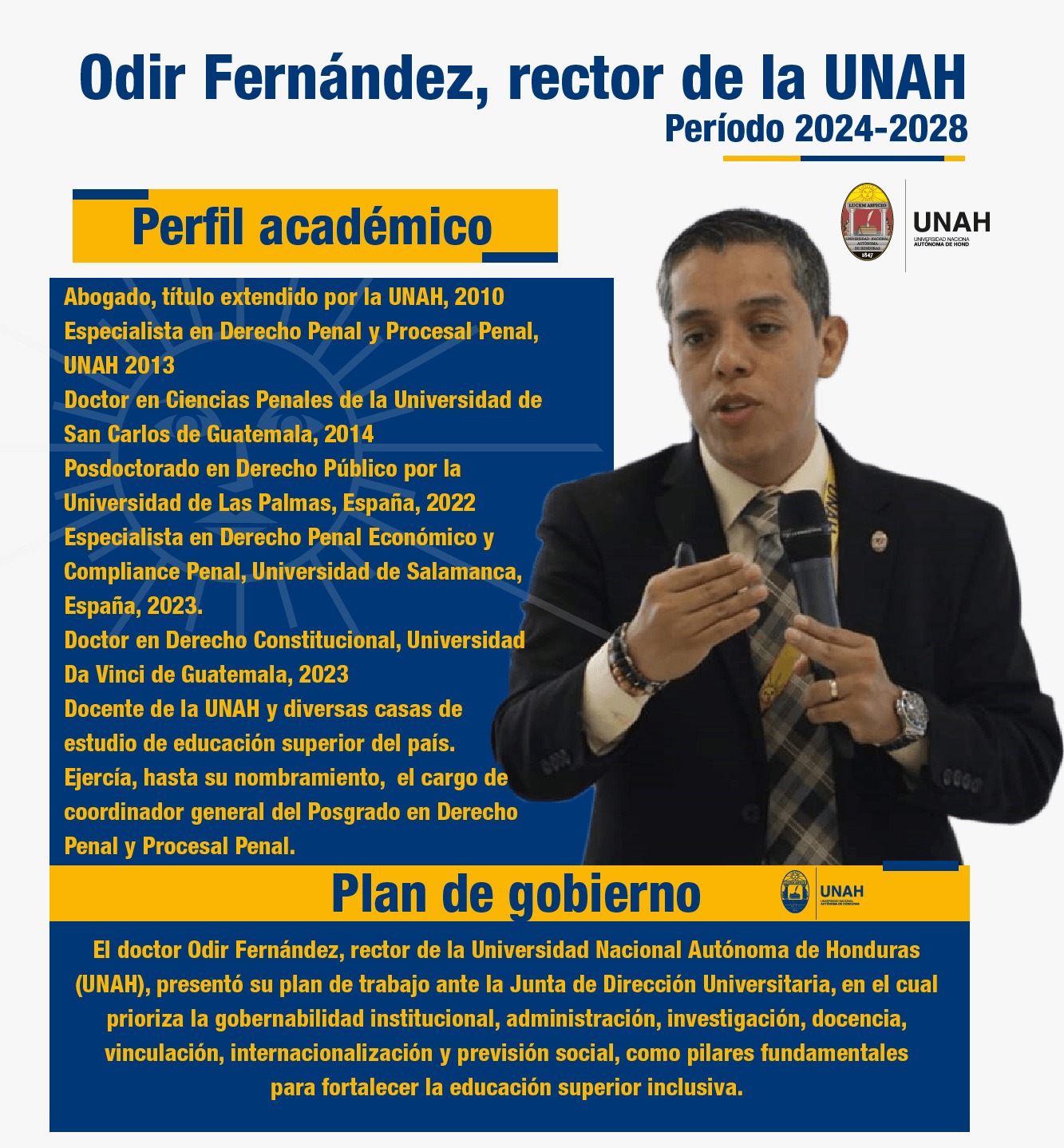 Odir Fernández, es el nuevo rector de la UNAH